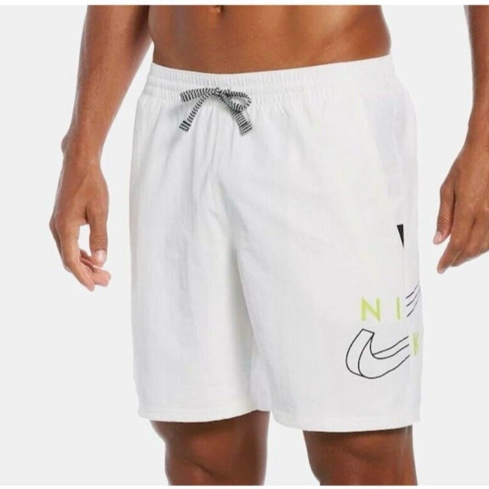 Nike Split‎ Logo Icon 7 JDI Fade Volley Shorts White Sz XXL Summer Sporty Preppy - Picture 10 of 15